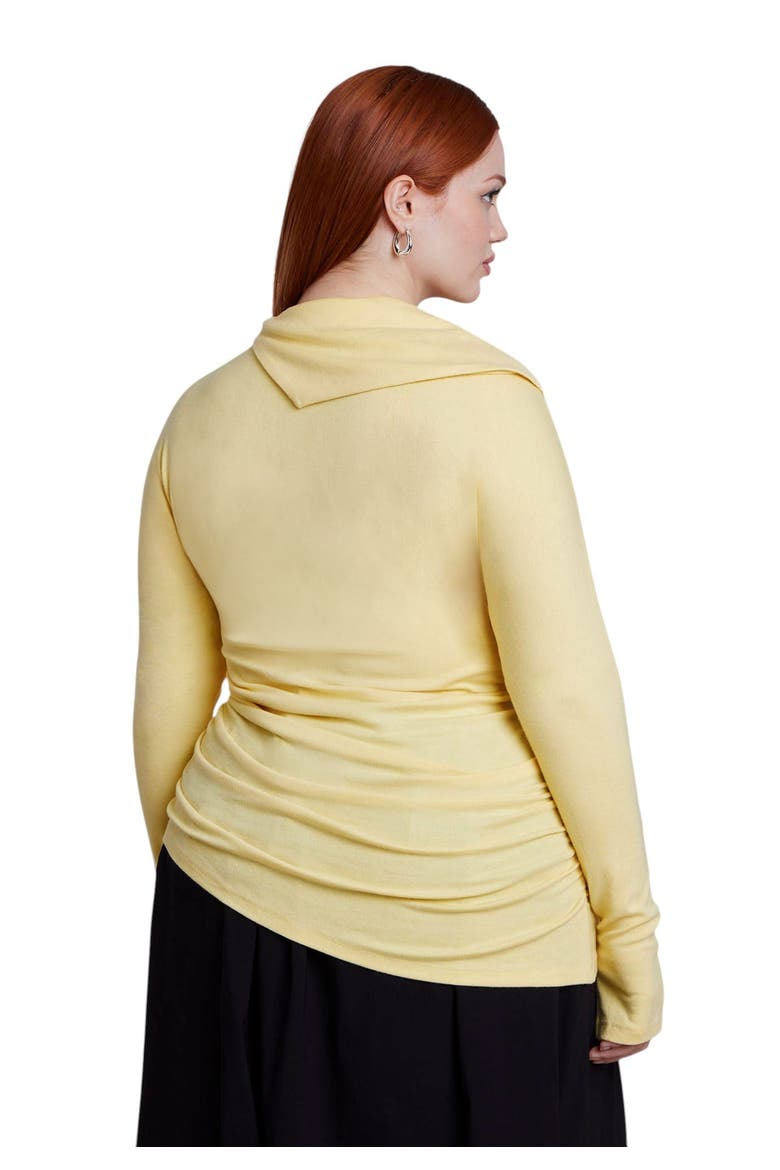 Draped Neck Knit Top (plus), Alternate, color, SUNLIGHT