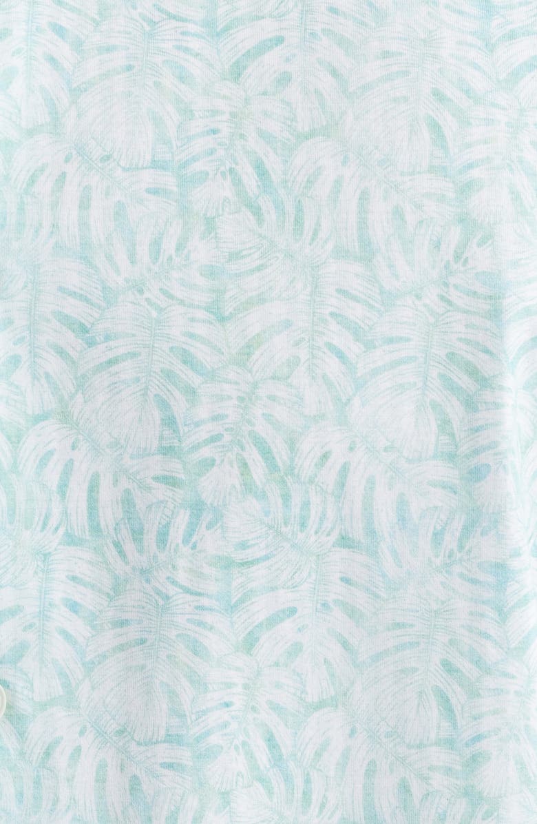 Bugatchi Jimmy OoohCotton<sup>®</sup> Leaf Print Button-Up Shirt, Alternate, color, Menthol