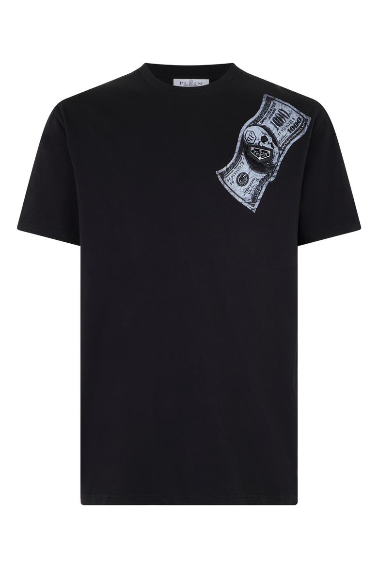 T-Shirt Round Neck Ss Skull Men, Main, color, black