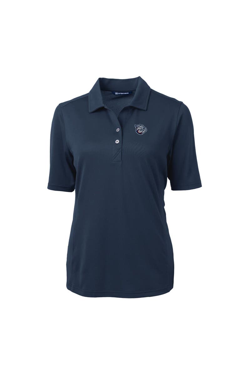 Cutter & Buck Women's Cutter & Buck Navy Lehigh Valley IronPigs Virtue DryTec Eco Pique Recycled Polo, Alternate, color, 