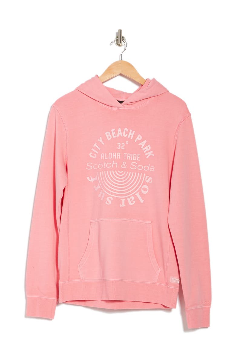 Scotch & Soda Garment Dyed Artwork Pullover Hoodie, Alternate, color, 