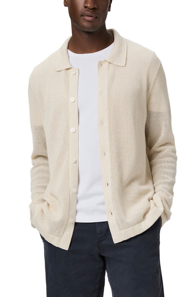 PAIGE Wilkinson Organic Cotton Cardigan, Alternate, color, Heathereded Macadamia