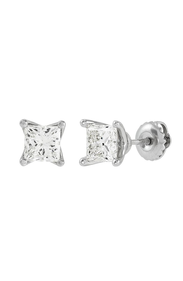 Frankie & Zoe Lab Grown Diamond Stud Earrings, Alternate, color, White Gold