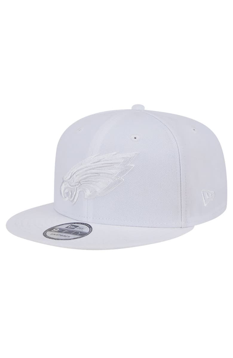 New Era Men's New Era Philadelphia Eagles Main White on White 9FIFTY Snapback Hat, Main, color,