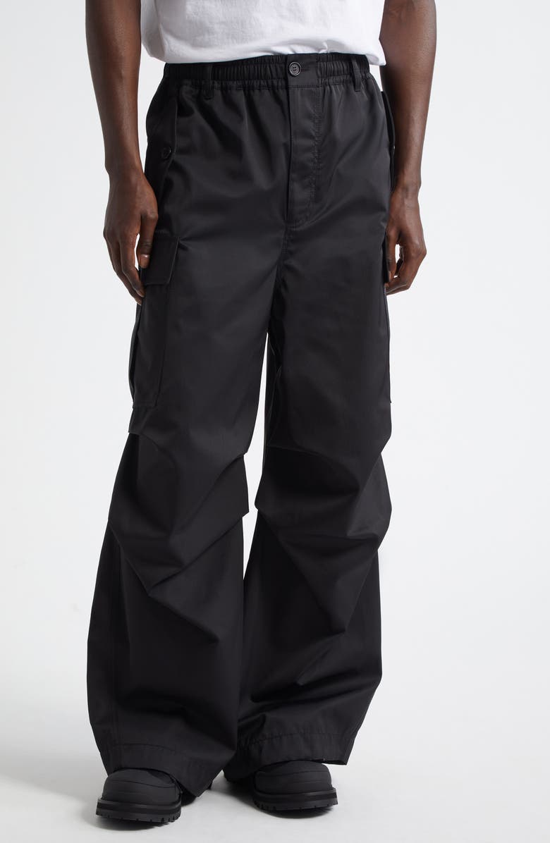 Marni Wide Leg Taffeta Cargo Pants, Main, color, 00N99 Black