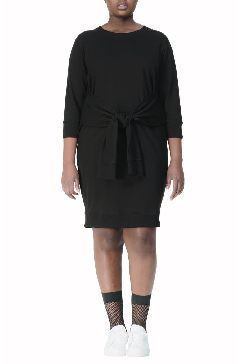 Misa Tie Front Dress, Main, color, BLACK