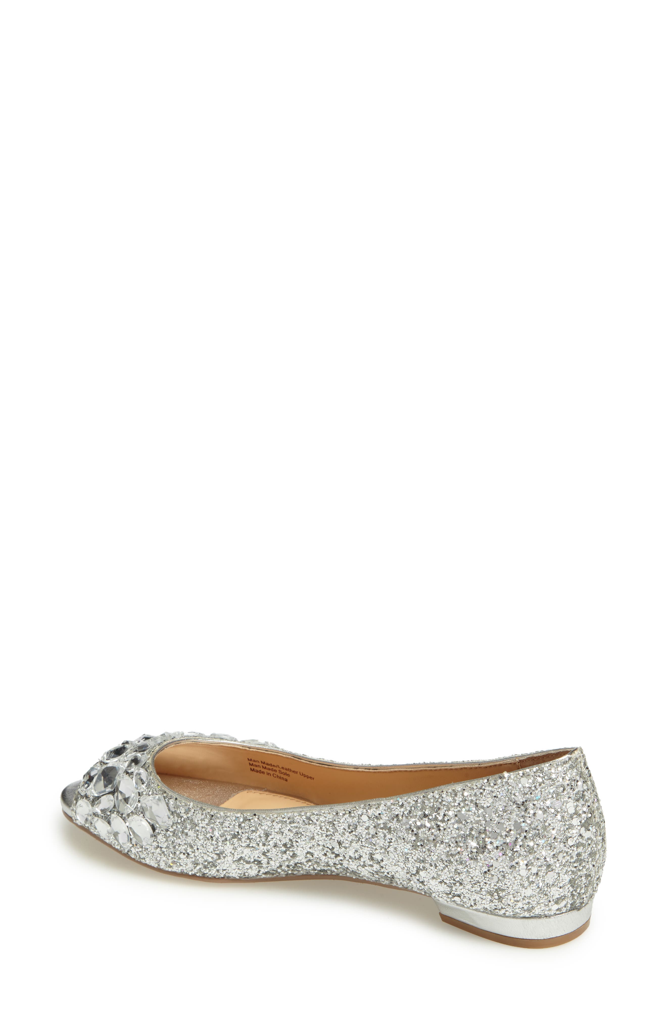 Claire Embellished Flat, Alternate, color, SILVER