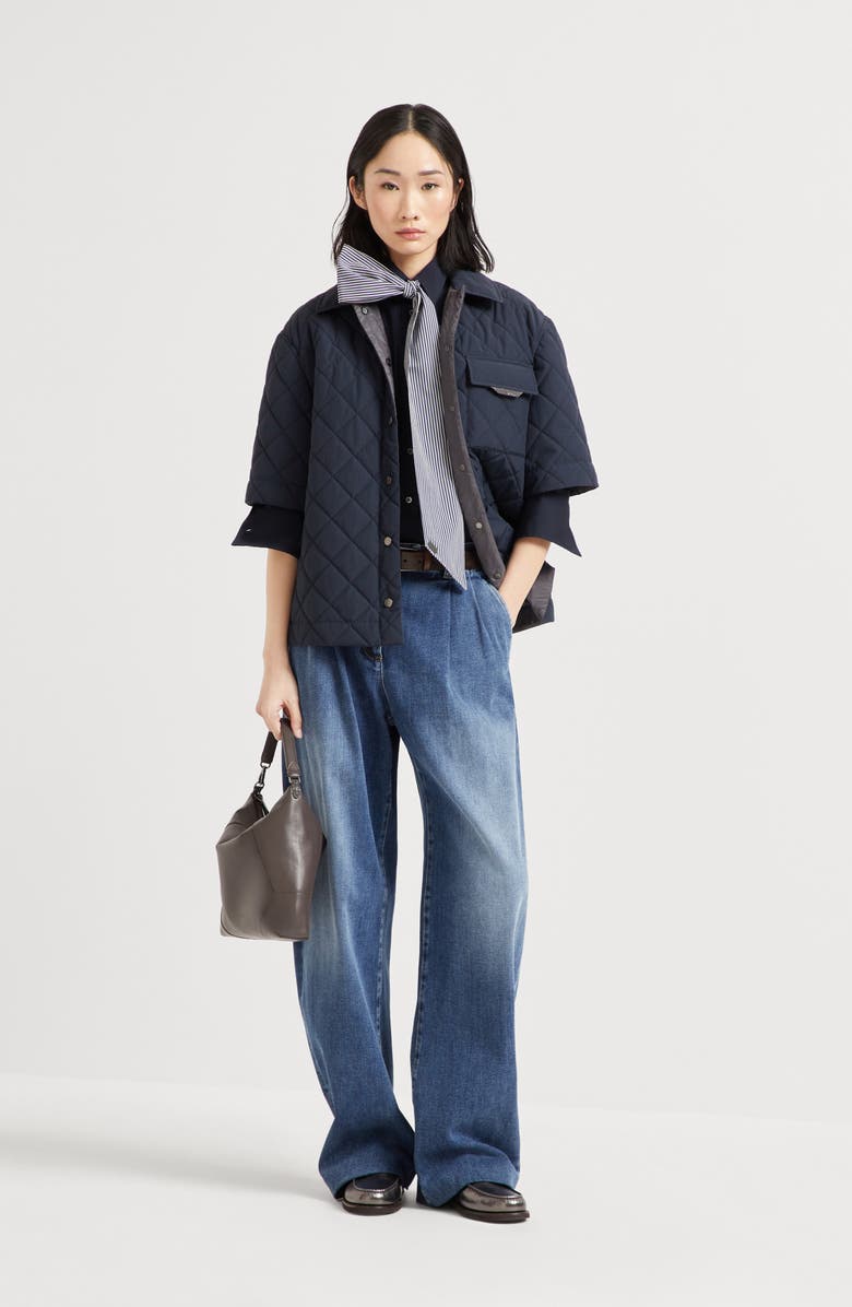 Brunello Cucinelli Loose Curved trousers, Alternate, color, Denim