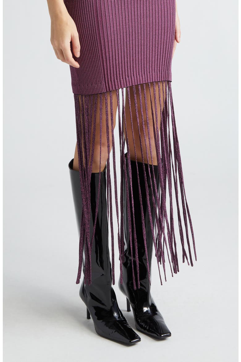 Melange Rib Fringe Detail Knit Dress, Alternate, color, FIJI FLOWER