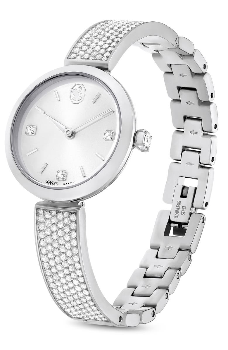 Swarovski Illumina Bracelet Watch, 27mm, Alternate, color, Silver