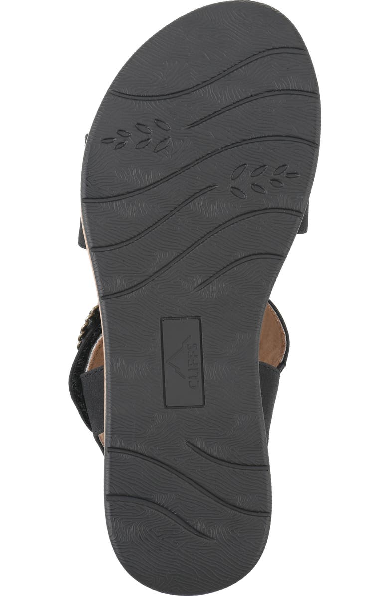 CLIFFS BY WHITE MOUNTAIN Bonique Corck Wedge Sandal, Alternate, color, Black/ Sueded/ Smooth