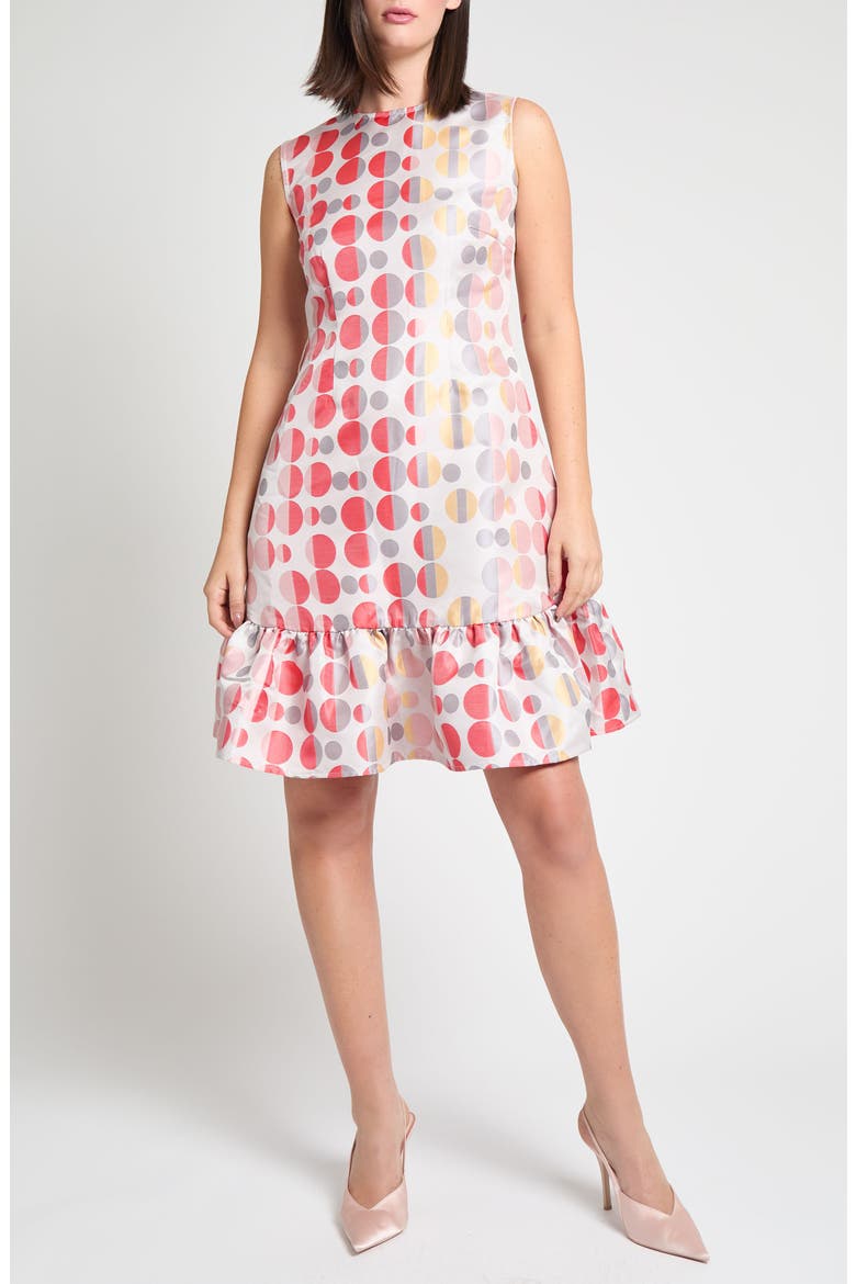 Dot A-Line Dress, Main, color, ROSY BLUSH/ MULTI