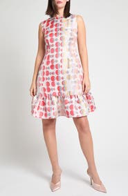 Ming Wang Dot A-Line Dress