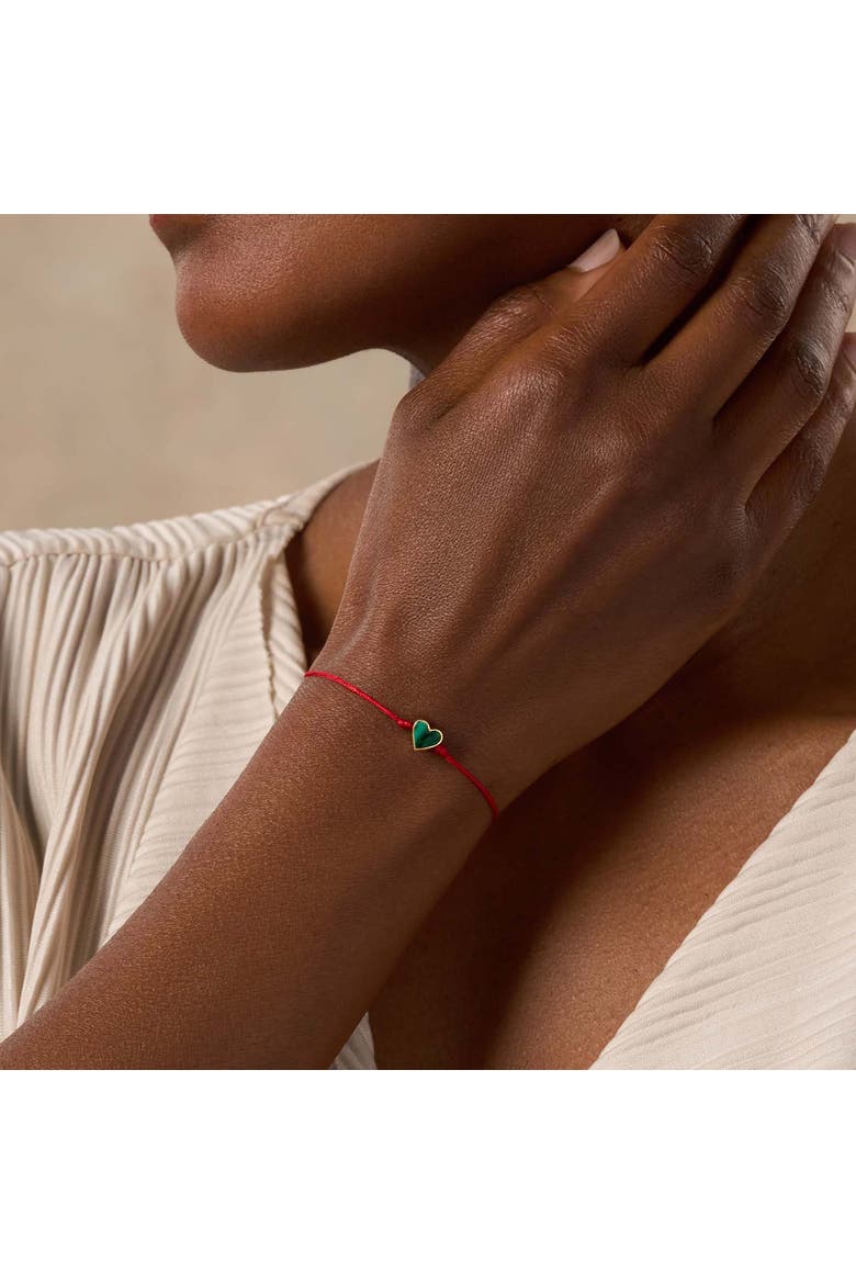 Lucky in Love - Malachite Red String Bracelet, Alternate, color, Red/green/gold