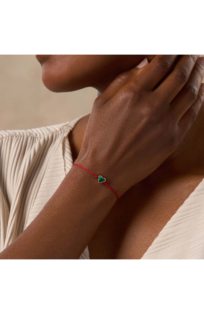 Karma and Luck Lucky in Love - Malachite Red String Bracelet, Alternate, color, Red/Green/Gold