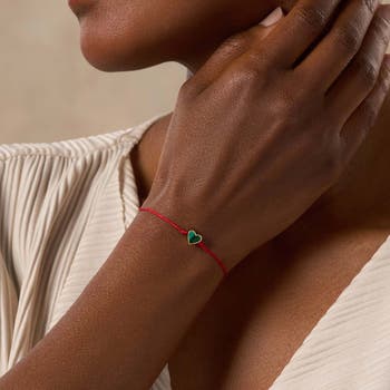 Lucky in Love - Malachite Red String Bracelet