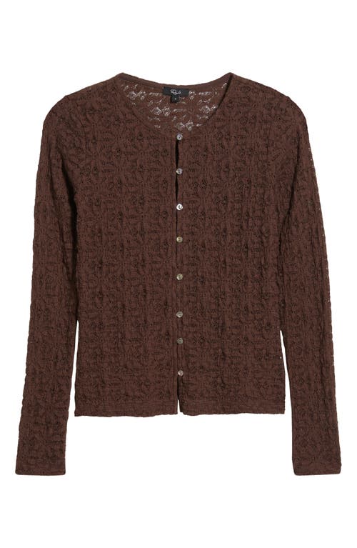 Rails Cyrah Stretch Lace Cardigan In Brown