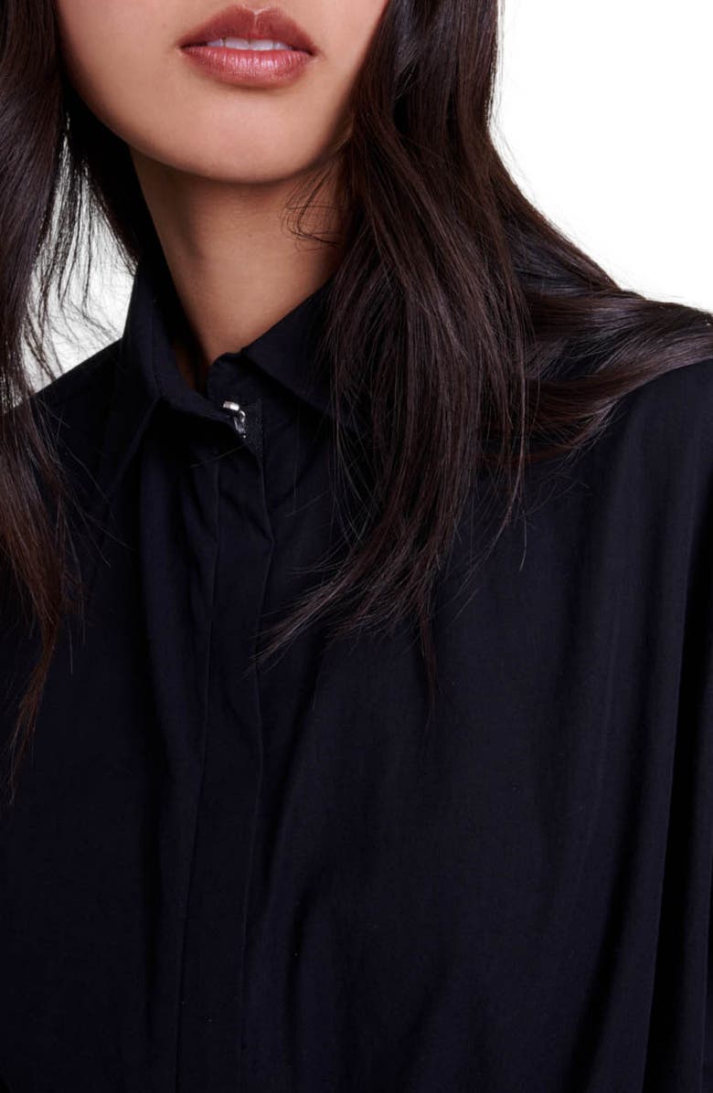 maje Short elasticated shirt dress, Alternate, color,