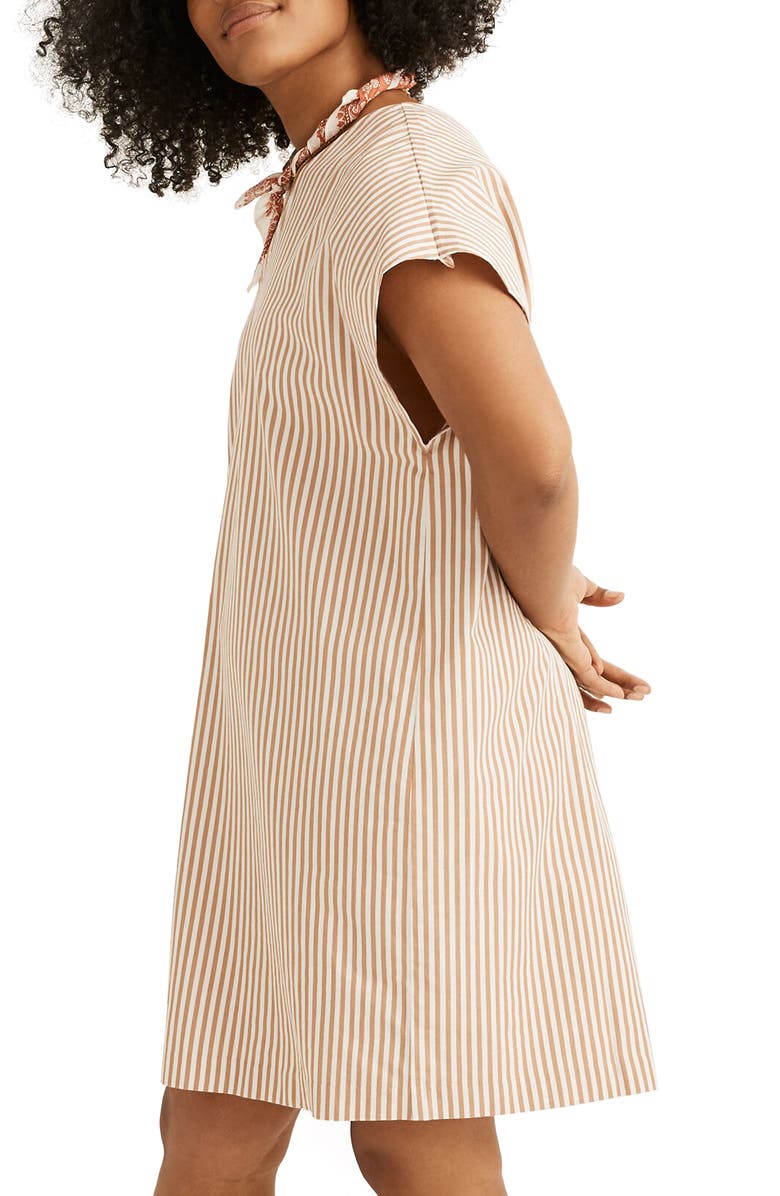 Madewell Stripe Button Back Easy Dress, Alternate, color,