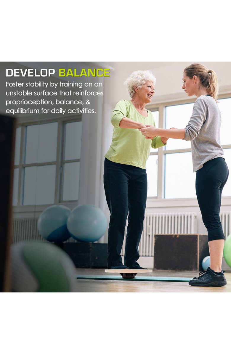 ProsourceFit Wooden Balance Board, Alternate, color, Blue