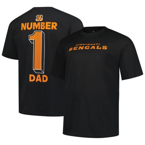 Men's Fanatics  Black Cincinnati Bengals Big & Tall Number One Dad T-Shirt