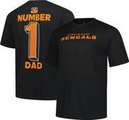 FANATICS Men's Fanatics  Black Cincinnati Bengals Big & Tall Number One Dad T-Shirt