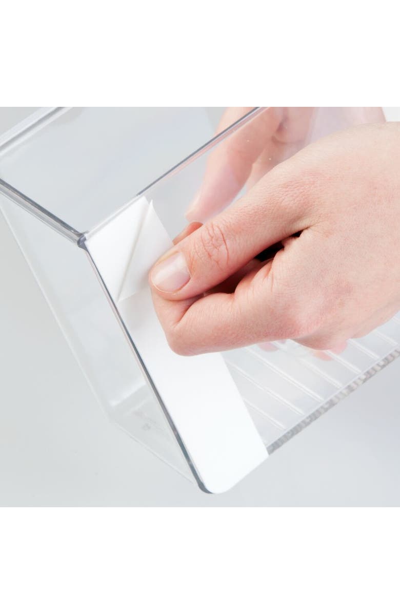 iDesign Adhesive Organizer Bin for Kitchen - Set of 4 - Clear, Alternate, color, Clear