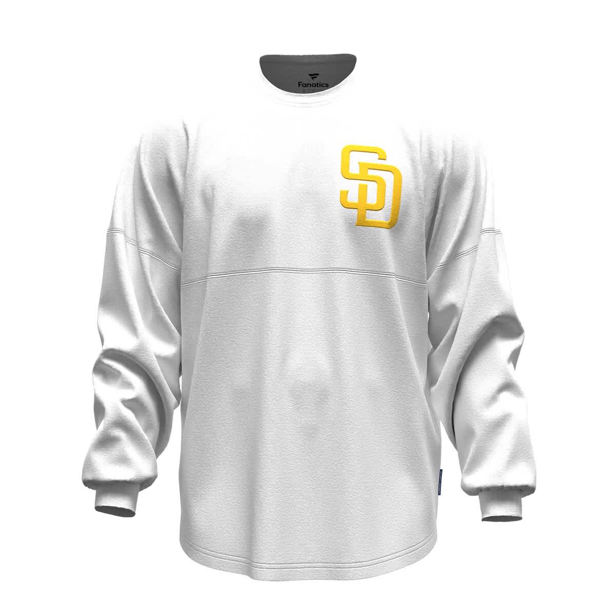 Women's Fanatics White San Diego Padres Baseball Stitch Spirit Jersey Long Sleeve T-Shirt - image 2