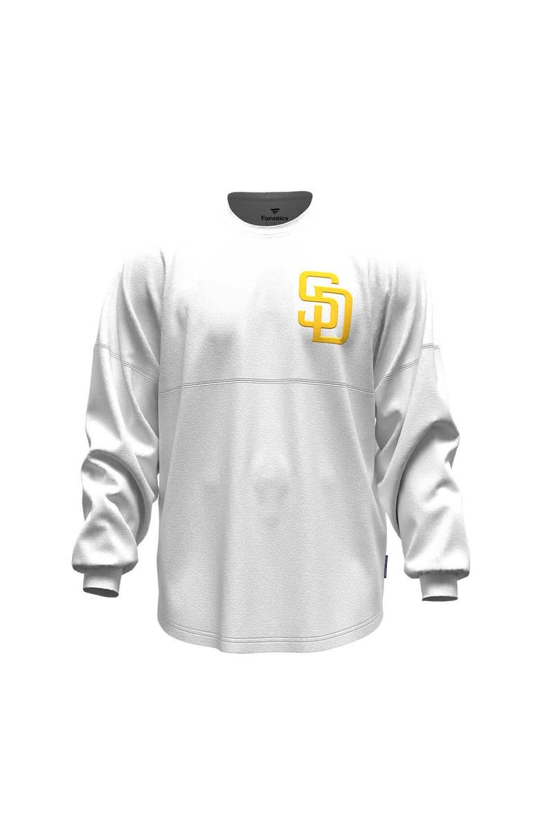 FANATICS Women's Fanatics White San Diego Padres Baseball Stitch Spirit Jersey Long Sleeve T-Shirt, Alternate, color, White