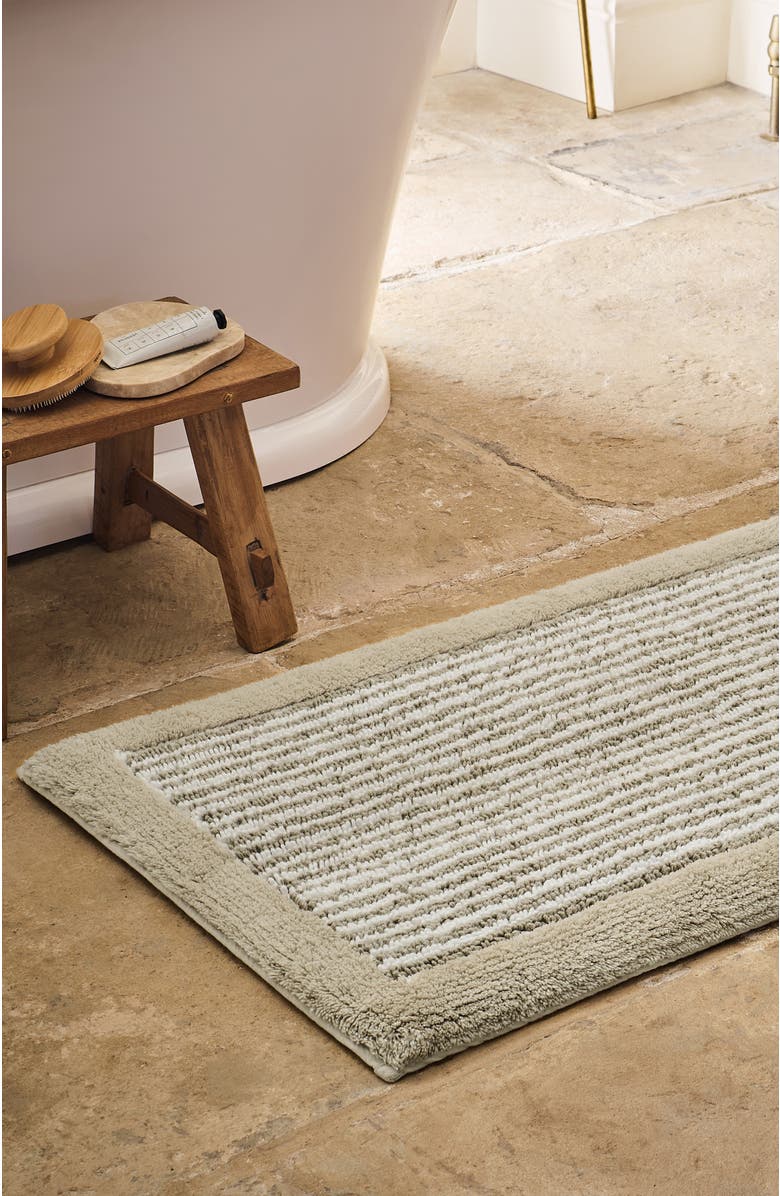 CHRISTY Portobello Stripe Coastal Inspired Bath Rugs, Alternate, color, Birch