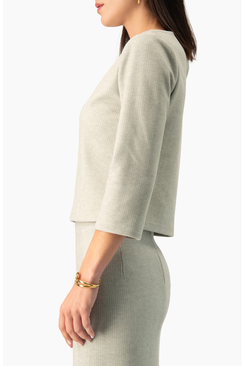 Boxy Long-sleeve Boat-neck Top, Alternate, color, Sand