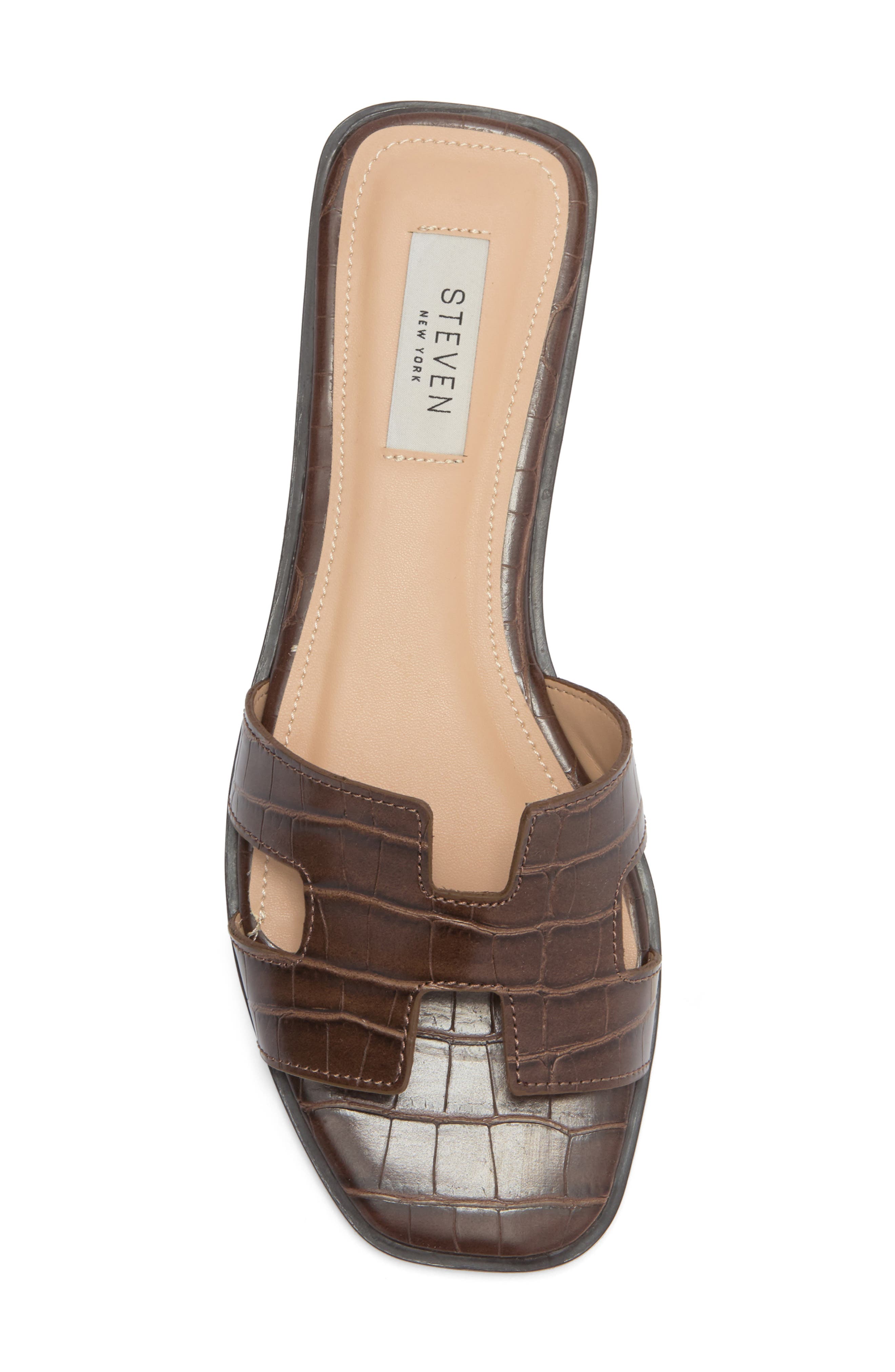 Harlien Slide Sandal, Alternate, color, BROWN CROCODILE