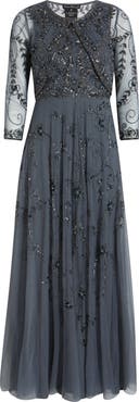 Pisarro Nights Embellished Cocktail Dress with Open Front Jacket