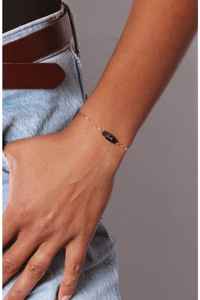 Banks Engravable ID Bracelet, Alternate, color, GOLD