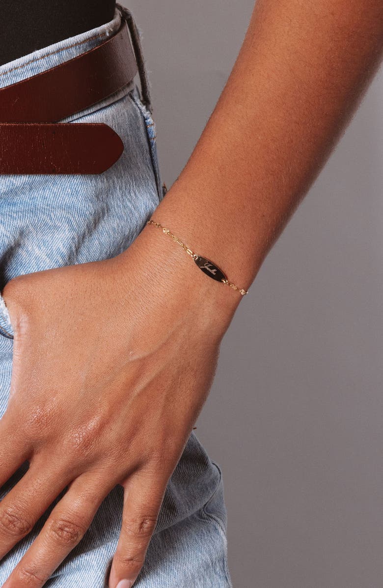 Set & Stones Banks Engravable ID Bracelet, Alternate, color, Gold