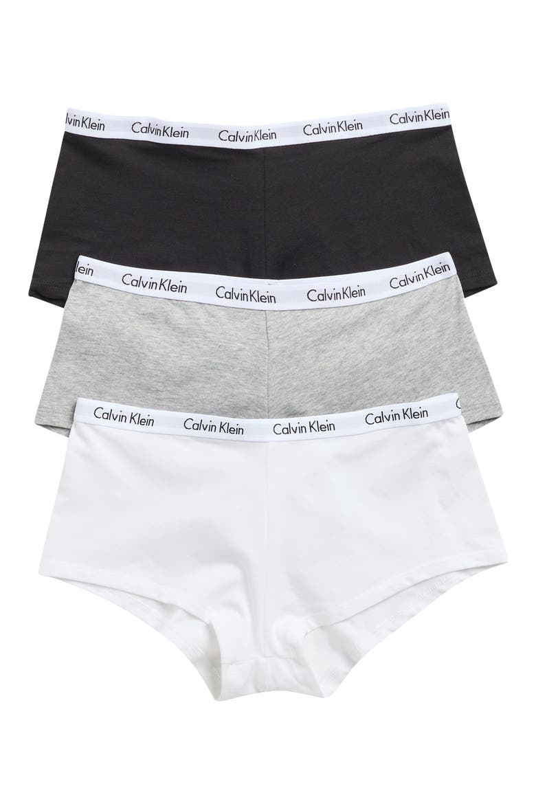 Assorted 3-Pack Boyshorts, Main, color, BLACK/ WHITE/ GREY HEATHER