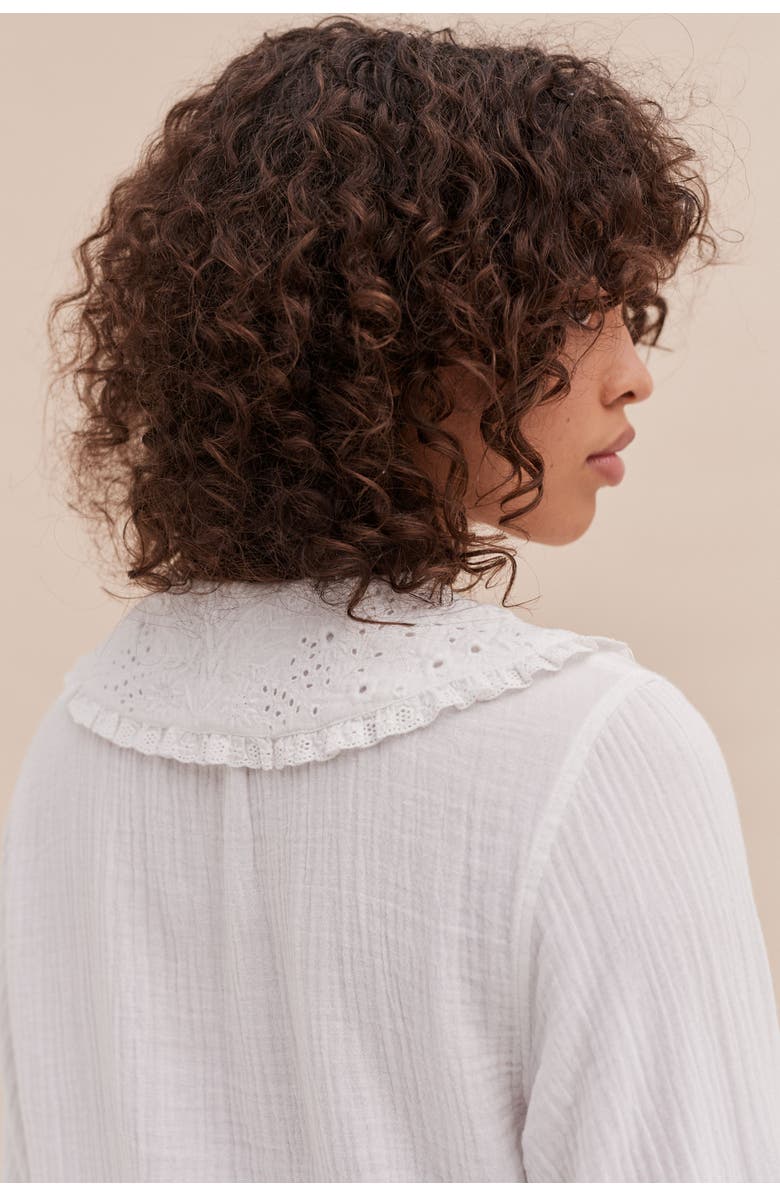 Desmond & Dempsey Fancy Collar & Pocket Trouser Pajama Set, Alternate, color, White