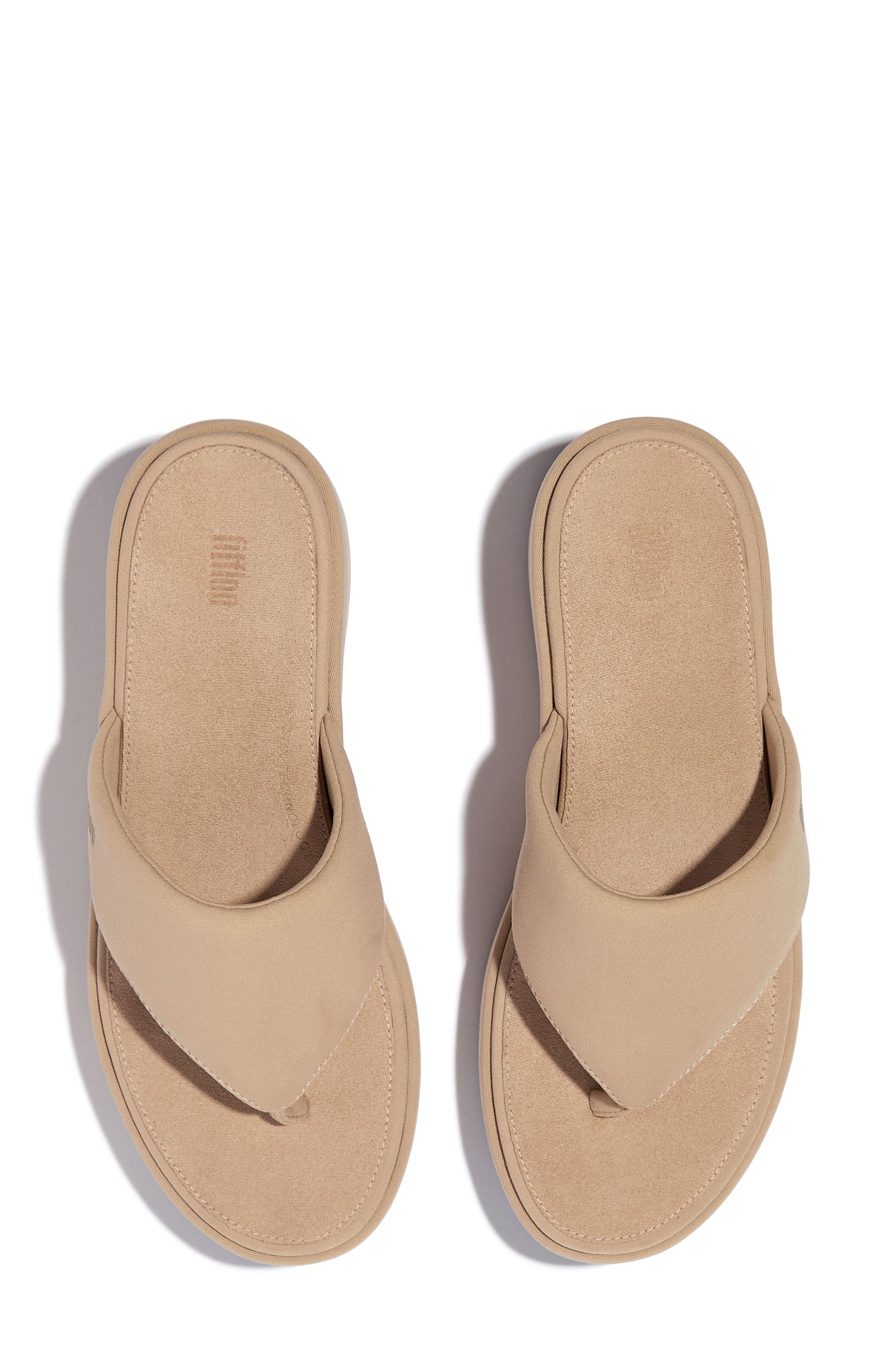 FitFlop PlatFForms Wedge Toe Post Sandal, Alternate, color, Classic Beige