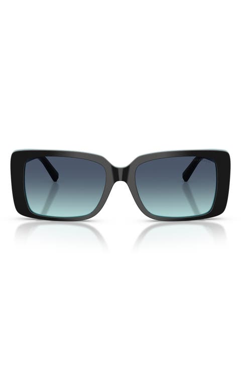 55mm Gradient Rectangular Sunglasses