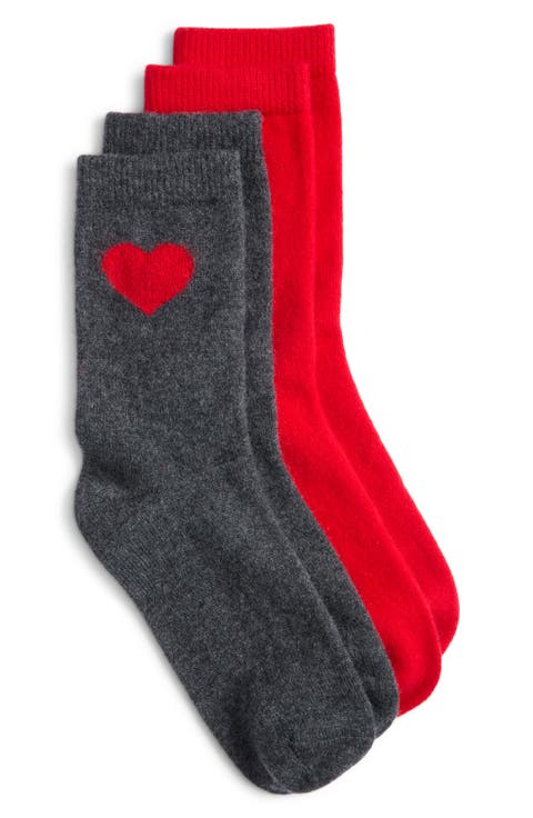 Cashmere Blend Assorted 2-Pack Crew Socks