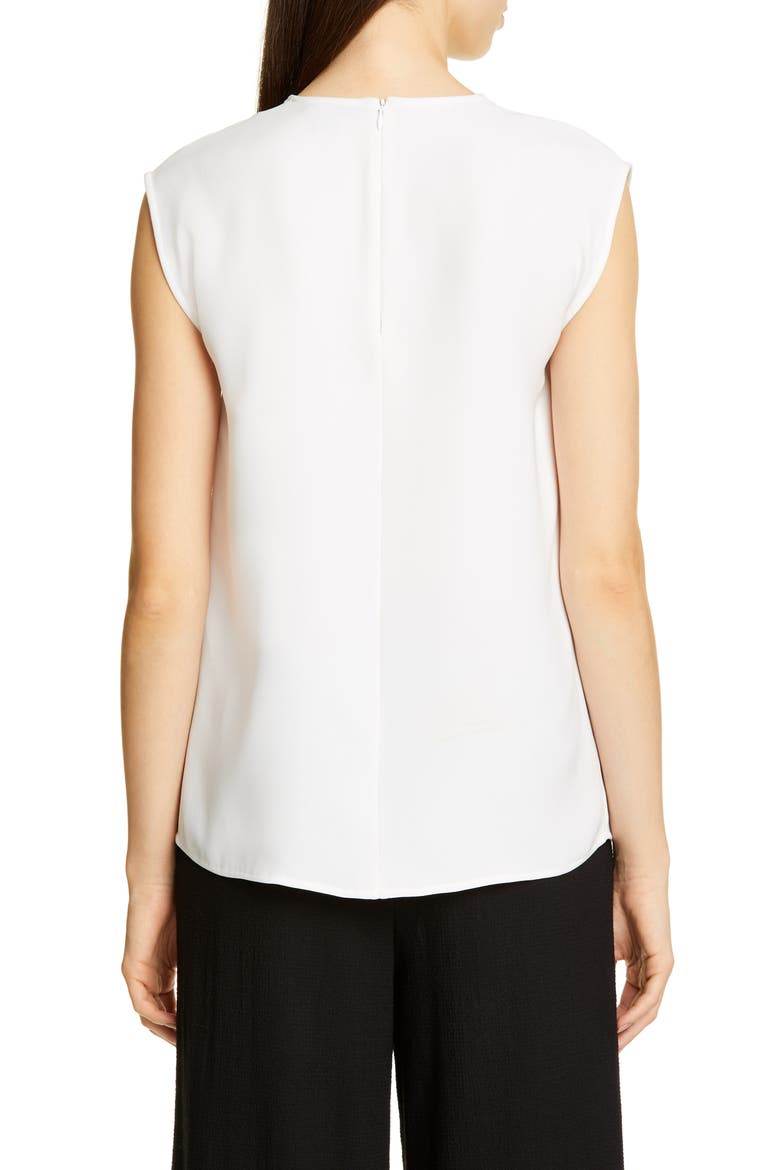 Solid Heavy Georgette Sleeveless Blouse, Alternate, color, WHITE