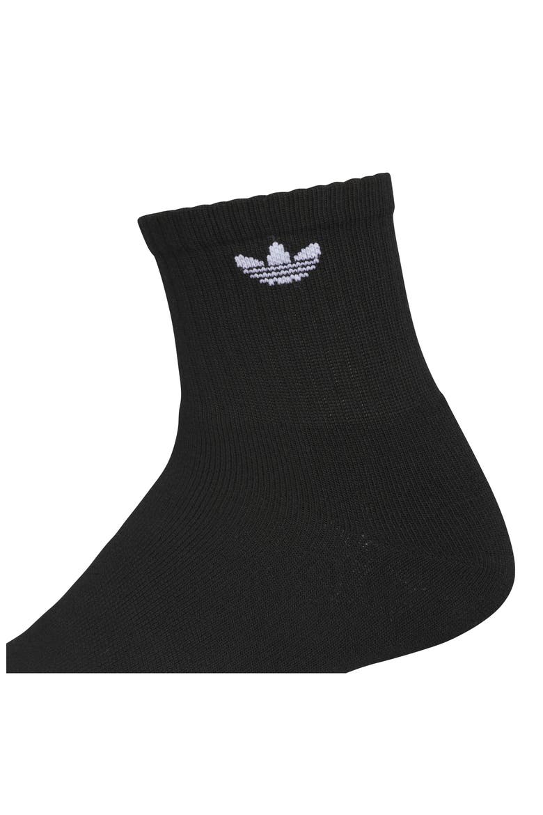 6-Pack Trefoil 2.0 Quarter Crew Socks, Alternate, color, BLACK/ WHITE