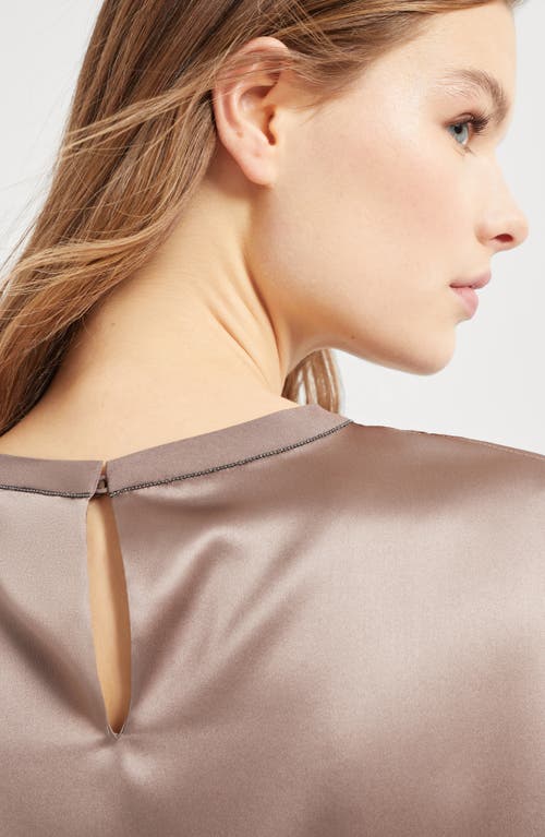 Brunello Cucinelli Lightweight Cashmere And Silk Sweater With Lurex Inserts In Brown