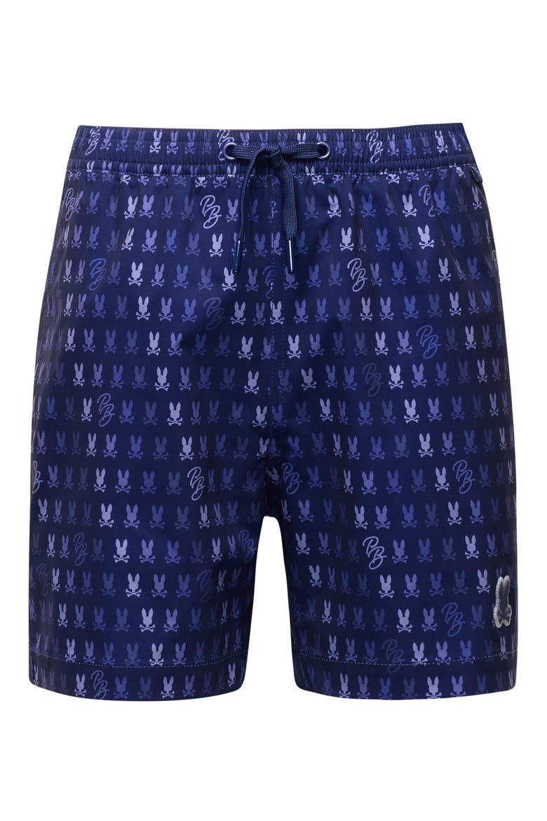 Kids' Ken Print Swim Trunks, Main, color, EVENING BLUE