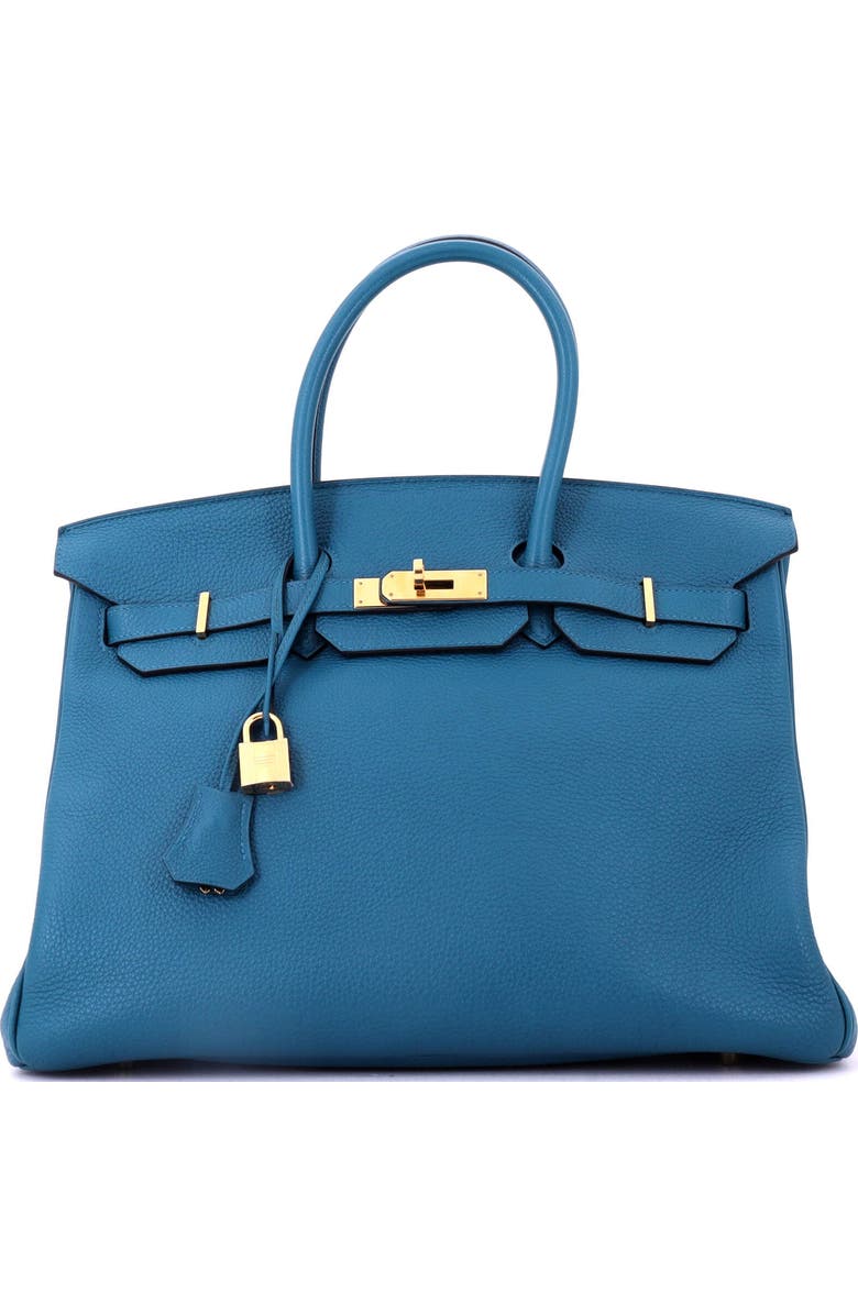 Pre-Owned Hermes Birkin Handbag Blue Togo with Gold Hardware 35, Main, color, Cobalt