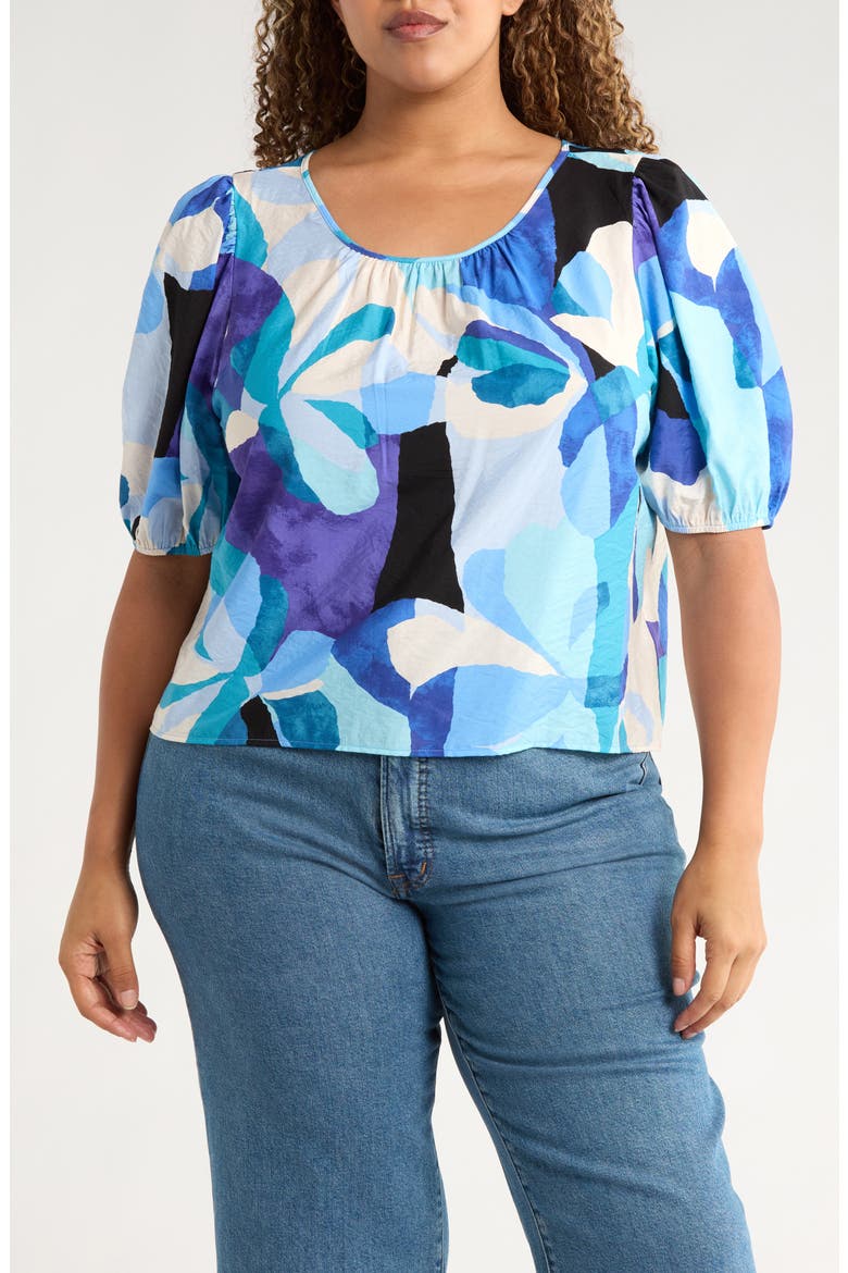 Puff Sleeve Top, Main, color, BLUE