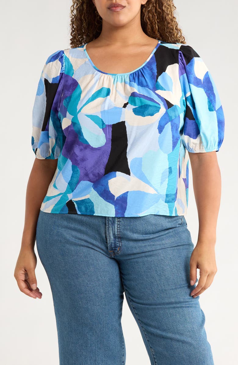Renee C Puff Sleeve Top, Main, color, Blue