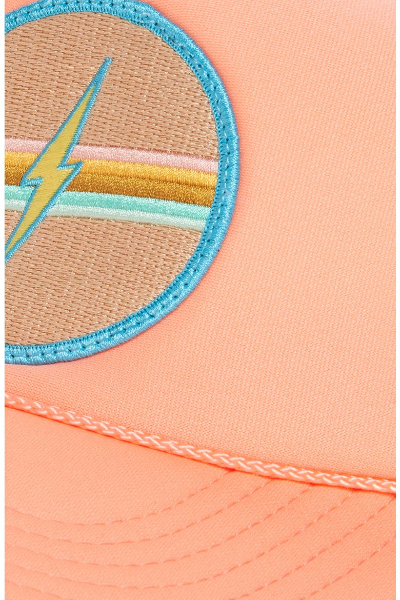 Embroidered Patch Trucker Hat, Alternate, color, CORAL