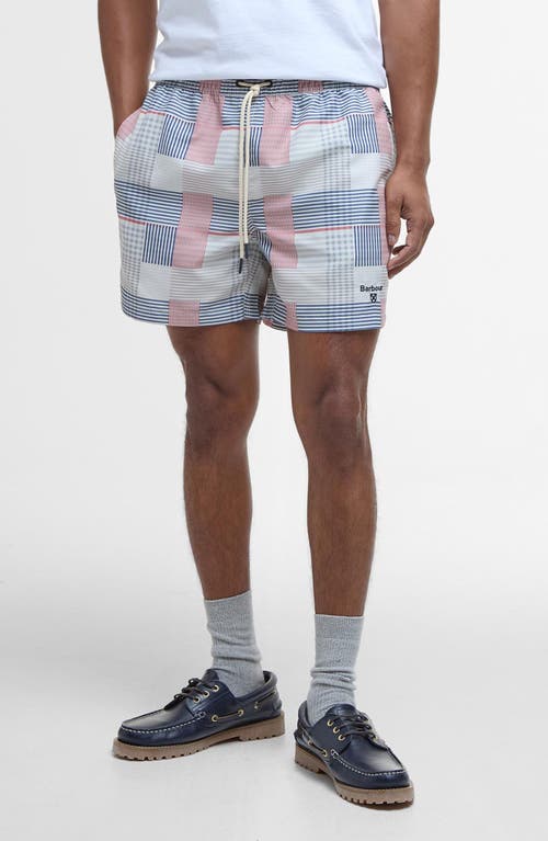Barbour Patch Swim Trunks In Washed Stone Beige