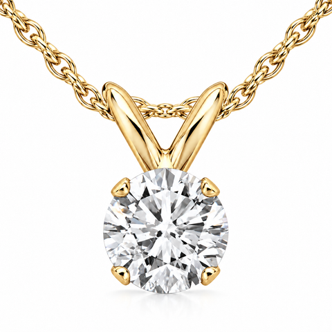 1/2Ct Diamond Solitaire Pendant Necklace 14k Or Gold Lab Grown